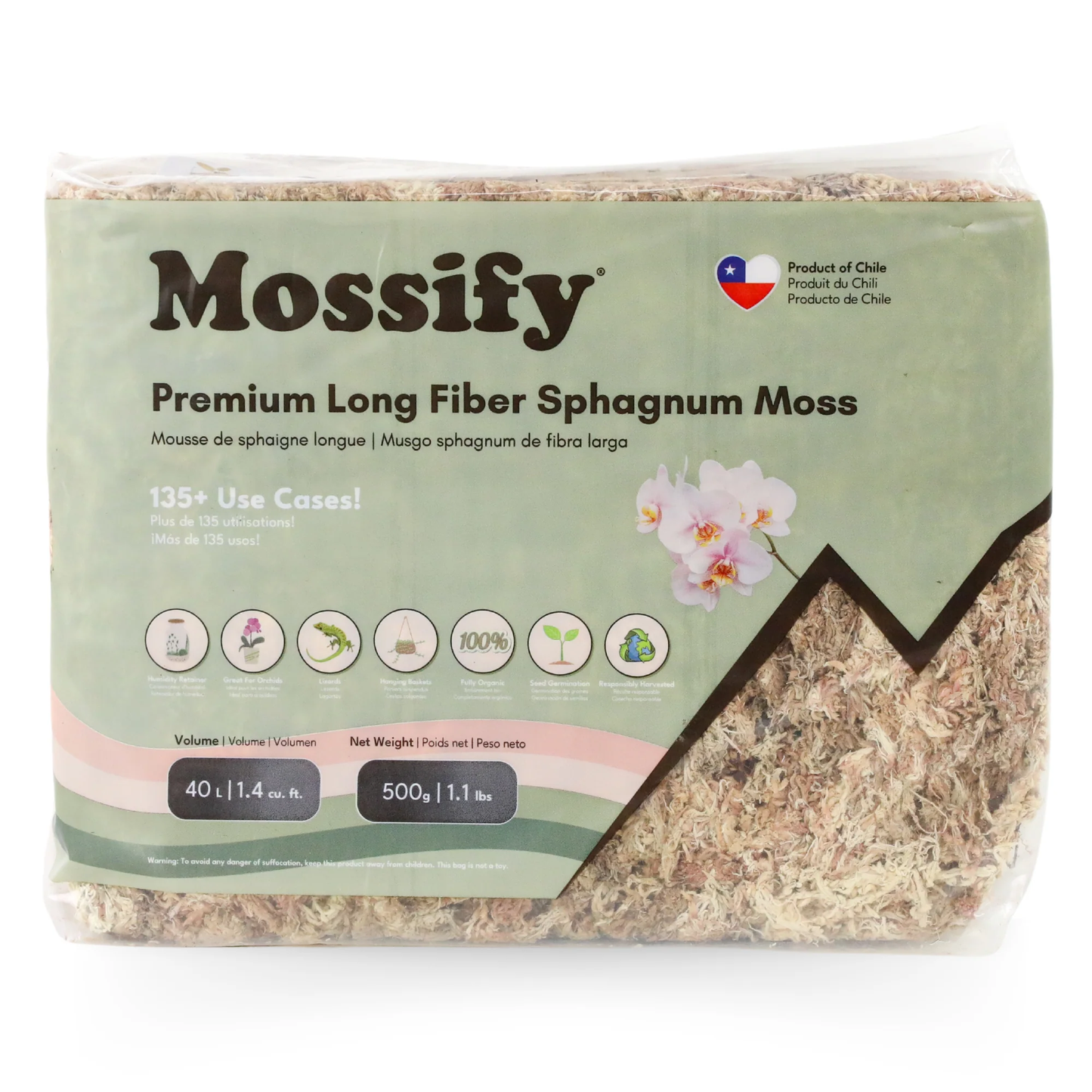 Mossify Sphagnum Moss - 500 g / 1.1 lbs