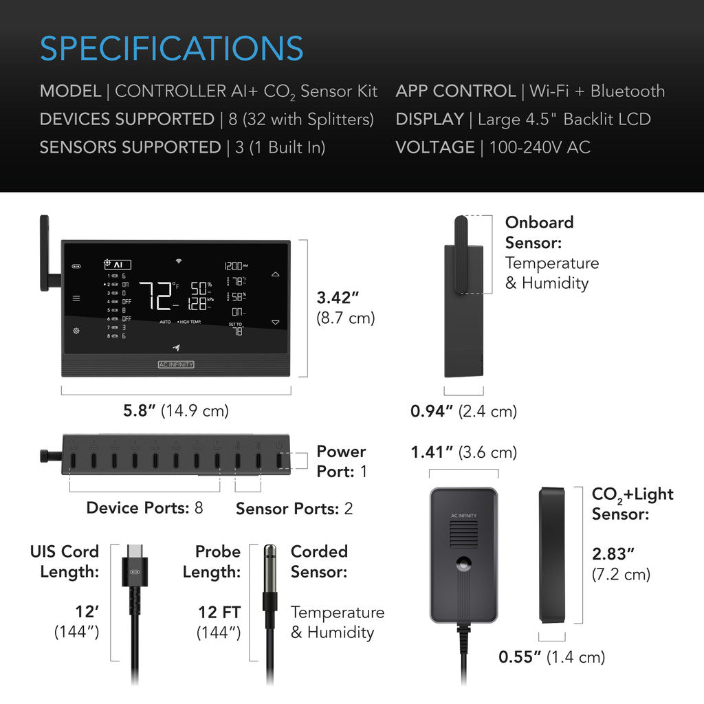 AC Infinity Controller AI+ Environmental Controller with CO2 Sensor