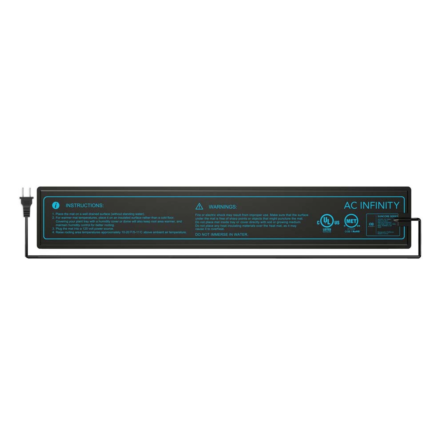 AC Infinity Suncore A1 Seedling Heat Mat with Controller (3" x 20")