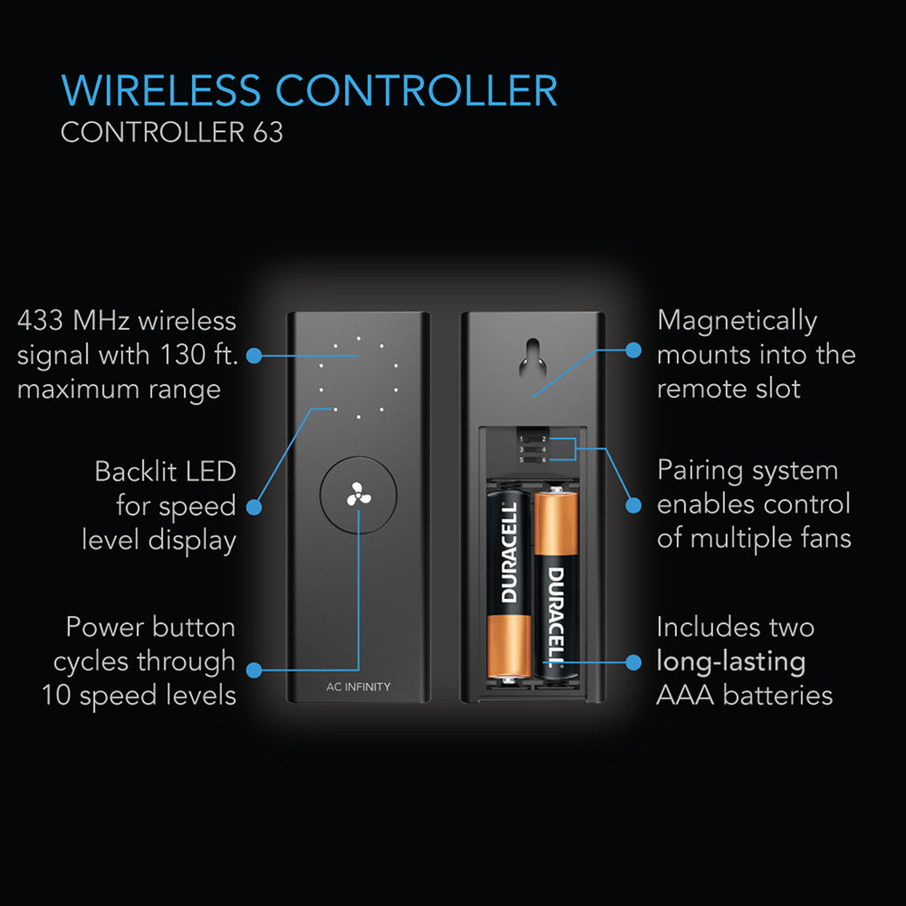 AC Infinity Cloudlift S12 Floor/Wall Fan with Wireless Controller