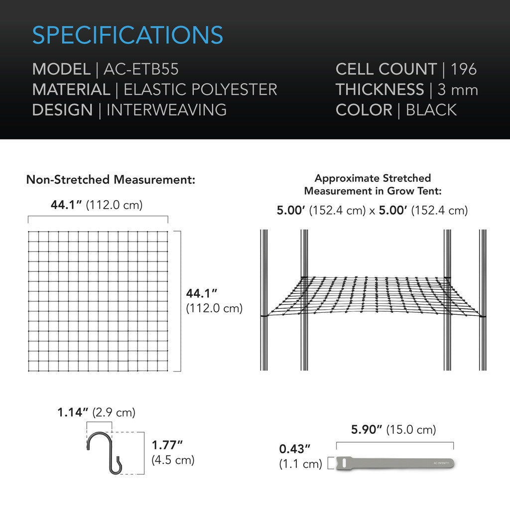 AC Infinity Grow Tent Trellis Netting - 5 x 5 FT