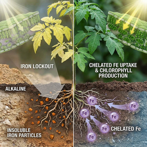 螯合铁对植物的益处：快速解决叶片发黄和新芽生长乏力问题