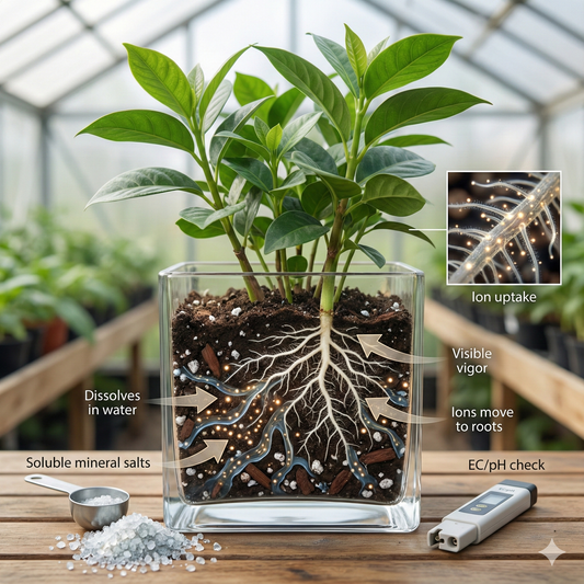 Essential Minerals from Soluble Salts: How They Feed Plants Fast and What Can Go Wrong