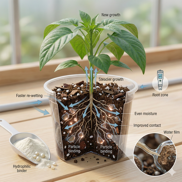 Hydrophilic Binders: The Hidden Ingredient Behind Even Moisture and Reliable Root-Zone Performance