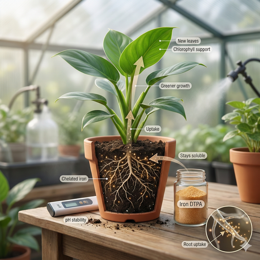 Iron DTPA Explained: The Fast Fix for Iron Chlorosis and Pale New Growth