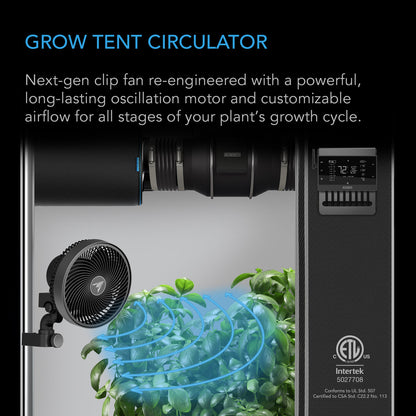 AC Infinity Cloudray S6 Gen 2 Auto Oscillation Clip Fans