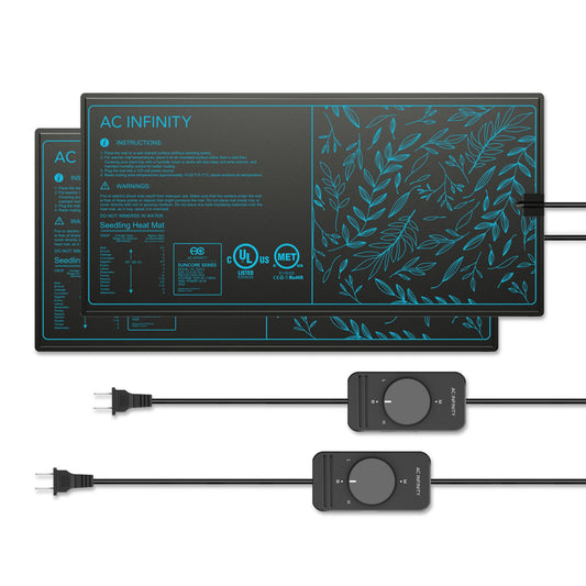 AC Infinity Suncore A3X2 Seedling Heat Mats with Controller (10" X 20")
