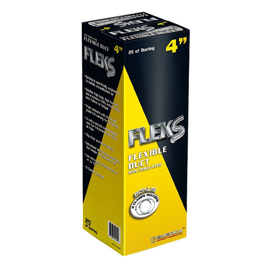 Fleks Ducting With Clamp 4 Inch - 25 Feet