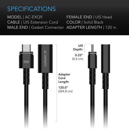 AC Infinity UIS to UIS Extension Cable - Female to Male - 10 Feet