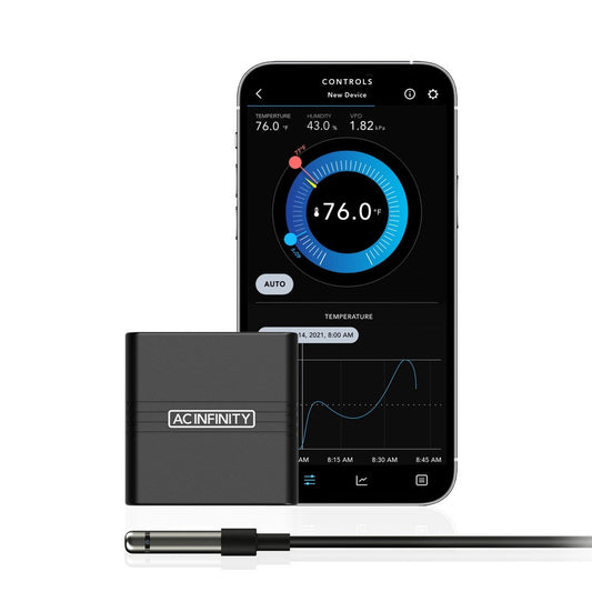 AC Infinity Cloudcom A1 Mini Smart Thermo-Hygrometer with 12 FT Sensor Probe