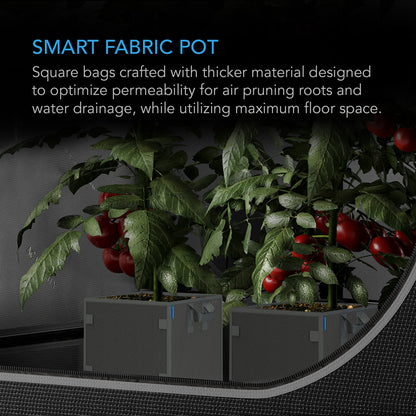 AC Infinity Heavy Duty Square Fabric Pots - 5 Gallon