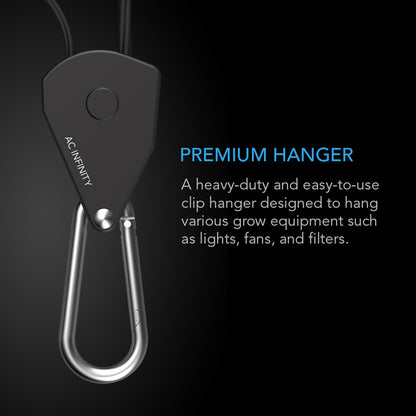 AC Infinity Adjustable Rope Clip Hanger - One Pair