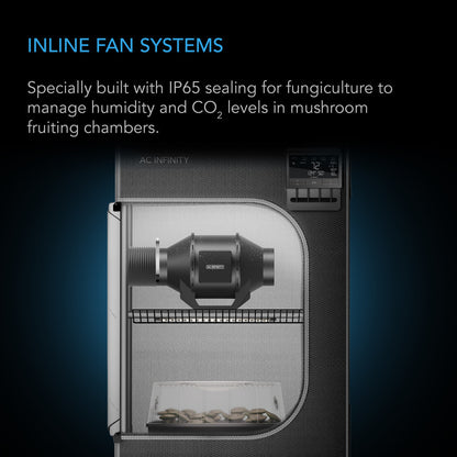 AC Infinity Cloudline H4 Inline Fan with Speed Controller for Fungiculture