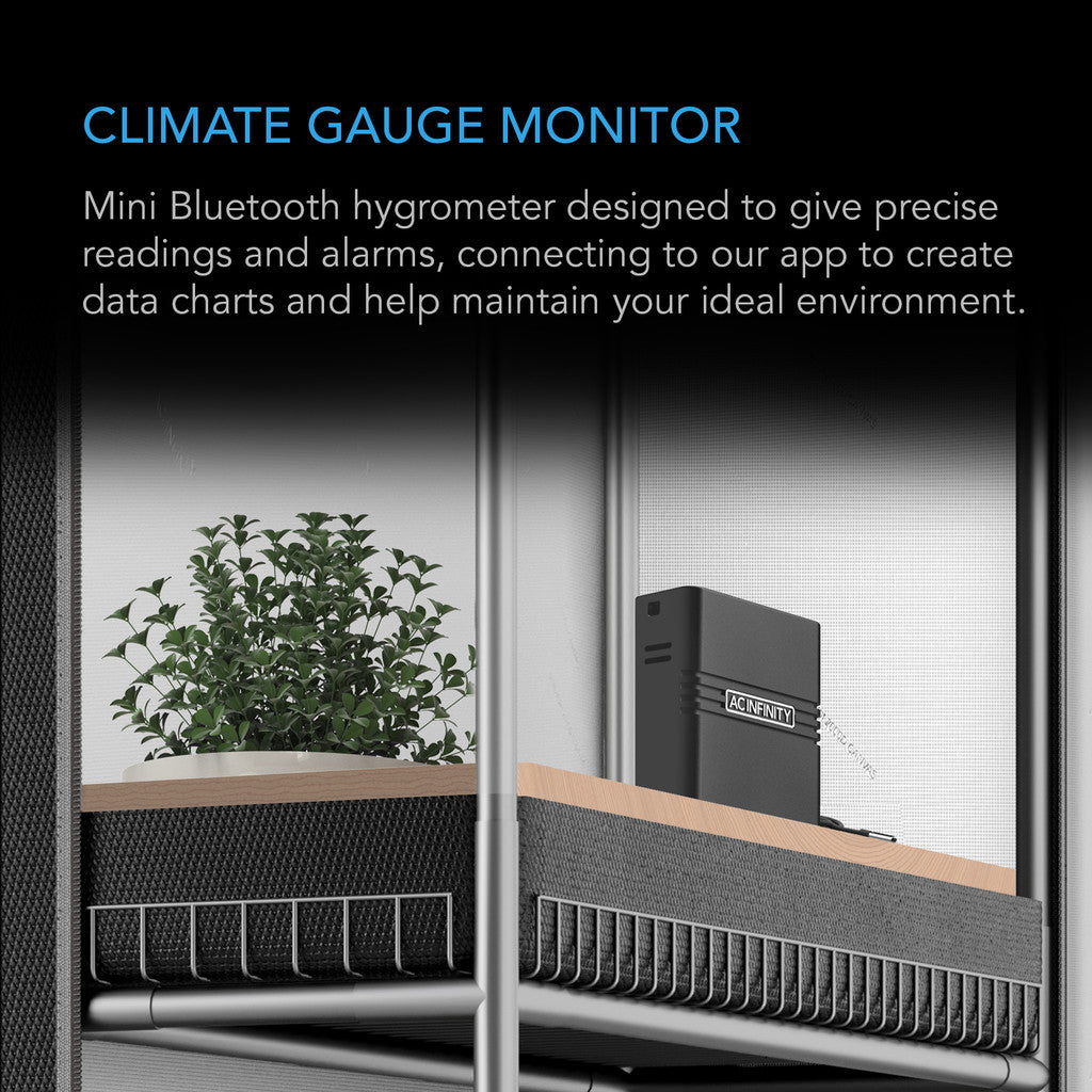 AC Infinity Cloudcom A1 Mini Smart Thermo-Hygrometer with 12 FT Sensor Probe