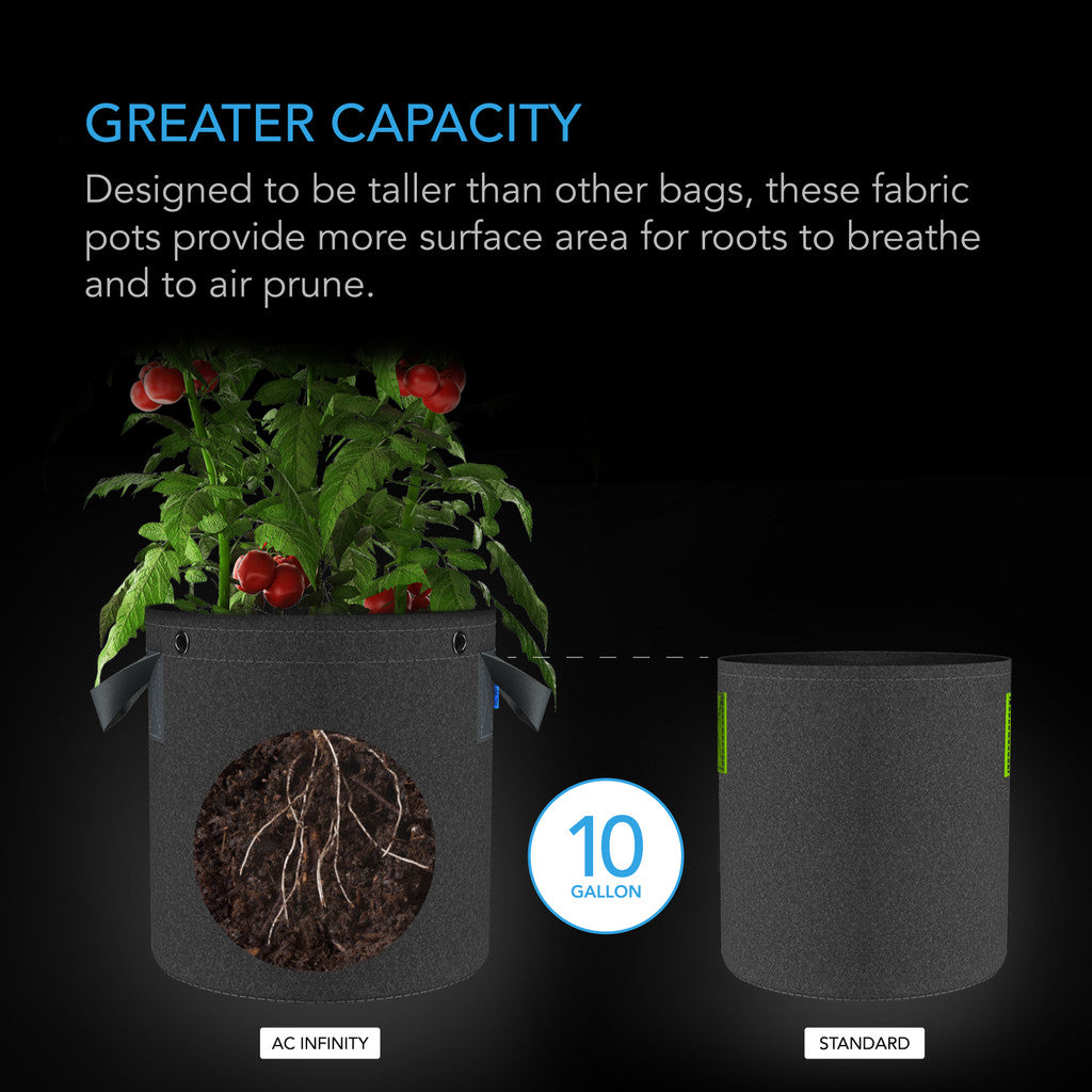 AC Infinity Heavy Duty Fabric Pots - 10 Gallon