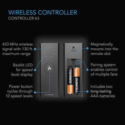 AC Infinity Cloudlift S12 Floor/Wall Fan with Wireless Controller
