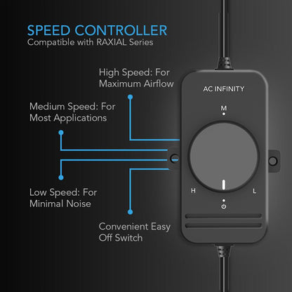 AC Infinity Raxial S6 Inline Booster Duct Fan with Speed Controller