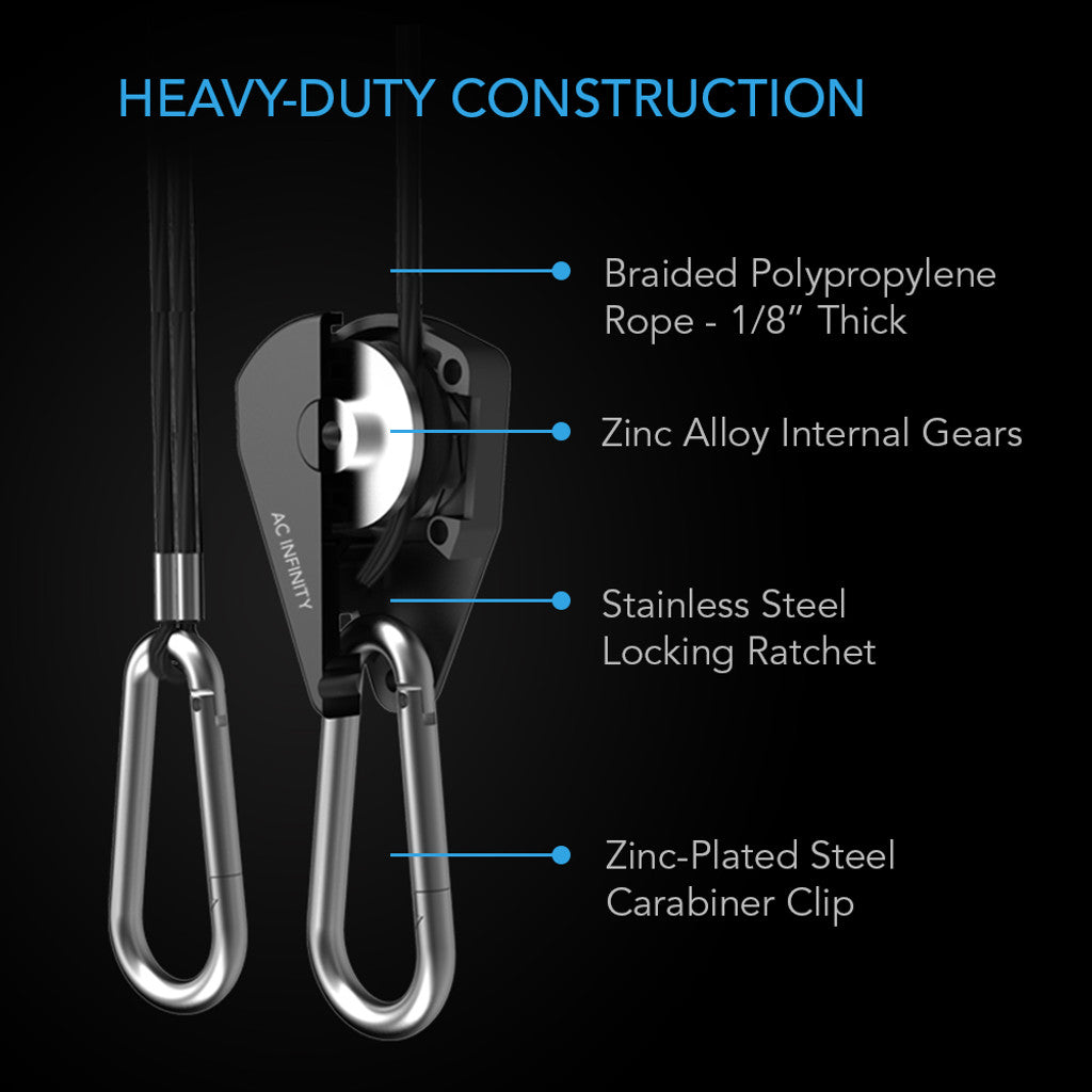 AC Infinity Adjustable Rope Clip Hanger - One Pair
