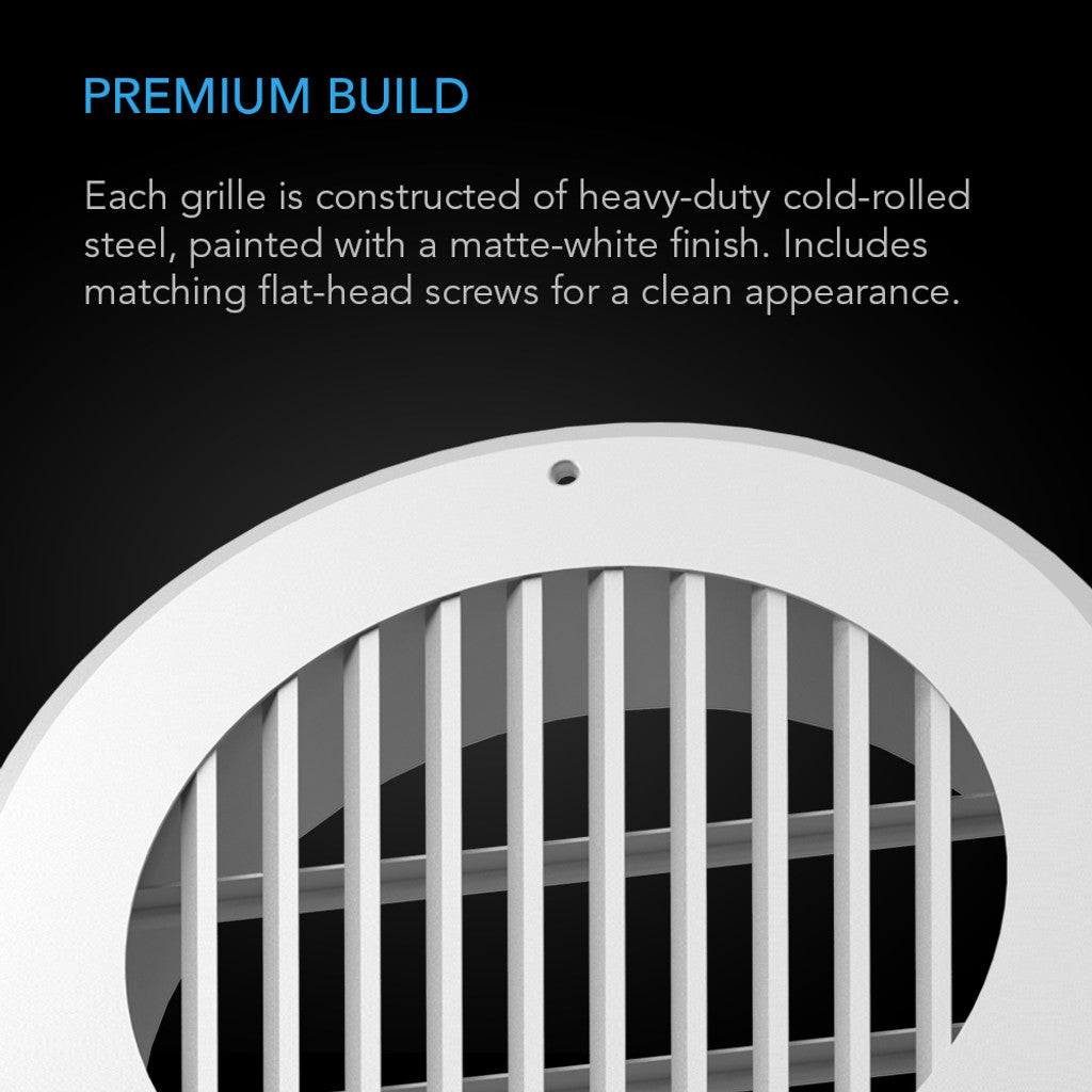 AC Infinity Wall-Mount Steel Duct Grille Vent - 4 Inch