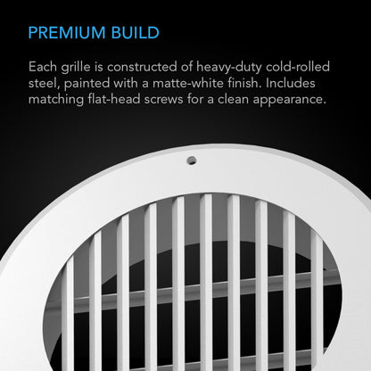 AC Infinity Wall-Mount Steel Duct Grille Vent - 4 Inch