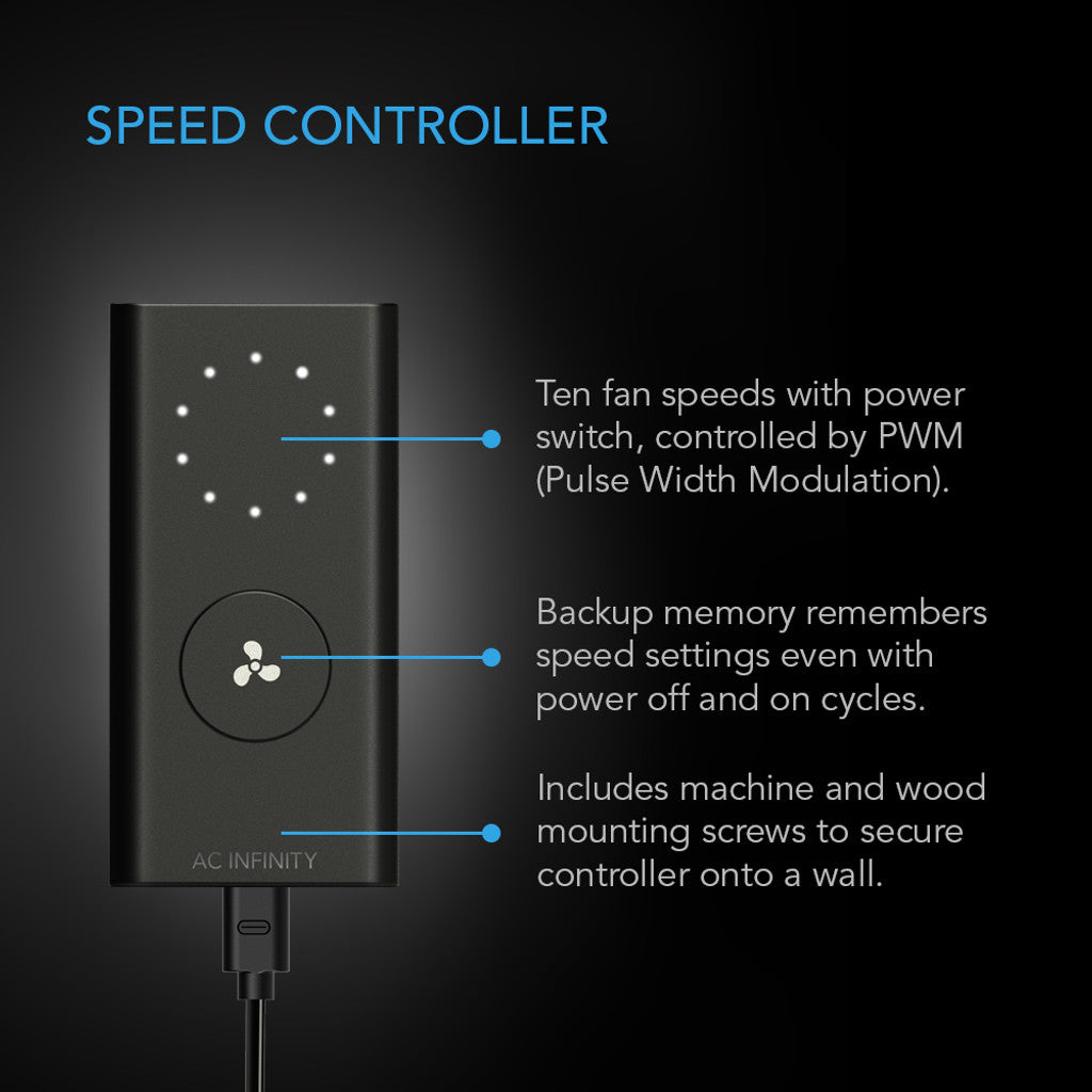 AC Infinity Cloudline H4 Inline Fan with Speed Controller for Fungiculture