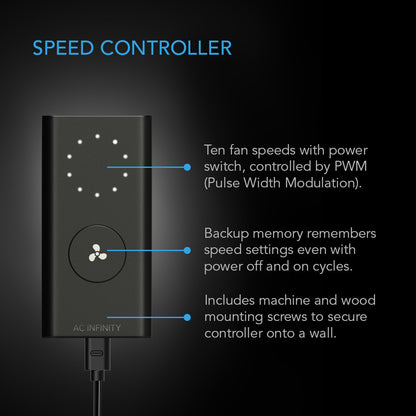 AC Infinity Cloudline H4 Inline Fan with Speed Controller for Fungiculture