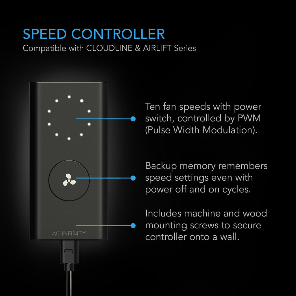 AC Infinity Airlift S14 Shutter Exhaust Ventilation Fan with Speed Controller