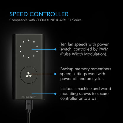 AC Infinity Airlift S14 Shutter Exhaust Ventilation Fan with Speed Controller