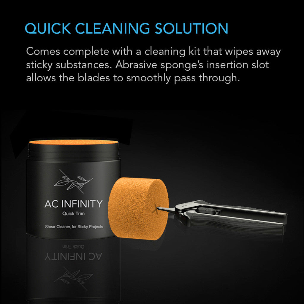 AC Infinity Ergonomic Straight Blades Stainless Steel Pruning Shear - 6.6" with Cleaning Kit