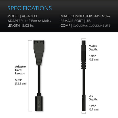 AC Infinity UIS to Molex Port Adapter Dongle - Conversion Cable Cord
