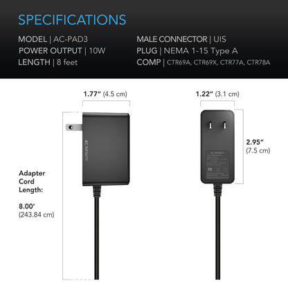 AC Infinity UIS Outlet Power Adapter