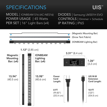 AC Infinity Ionbeam S16 - Full Spectrum LED Grow Light