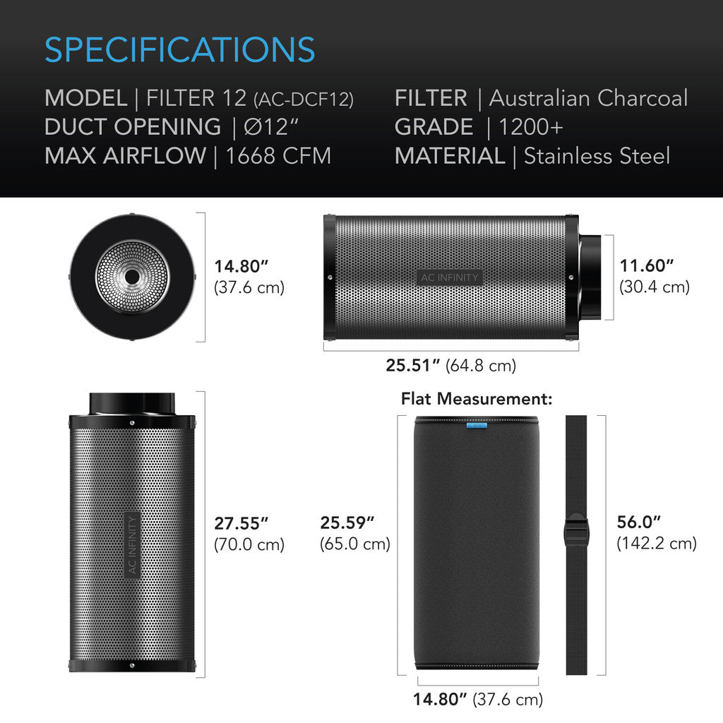 AC Infinity Carbon Filter 12 Inch