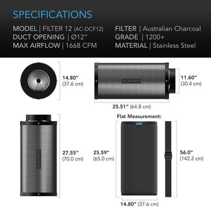 AC Infinity Carbon Filter 12 Inch