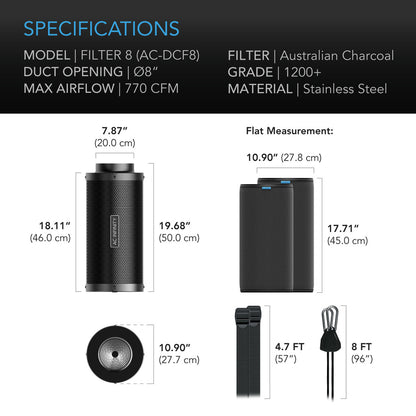 AC Infinity Carbon Filter 8 Inch