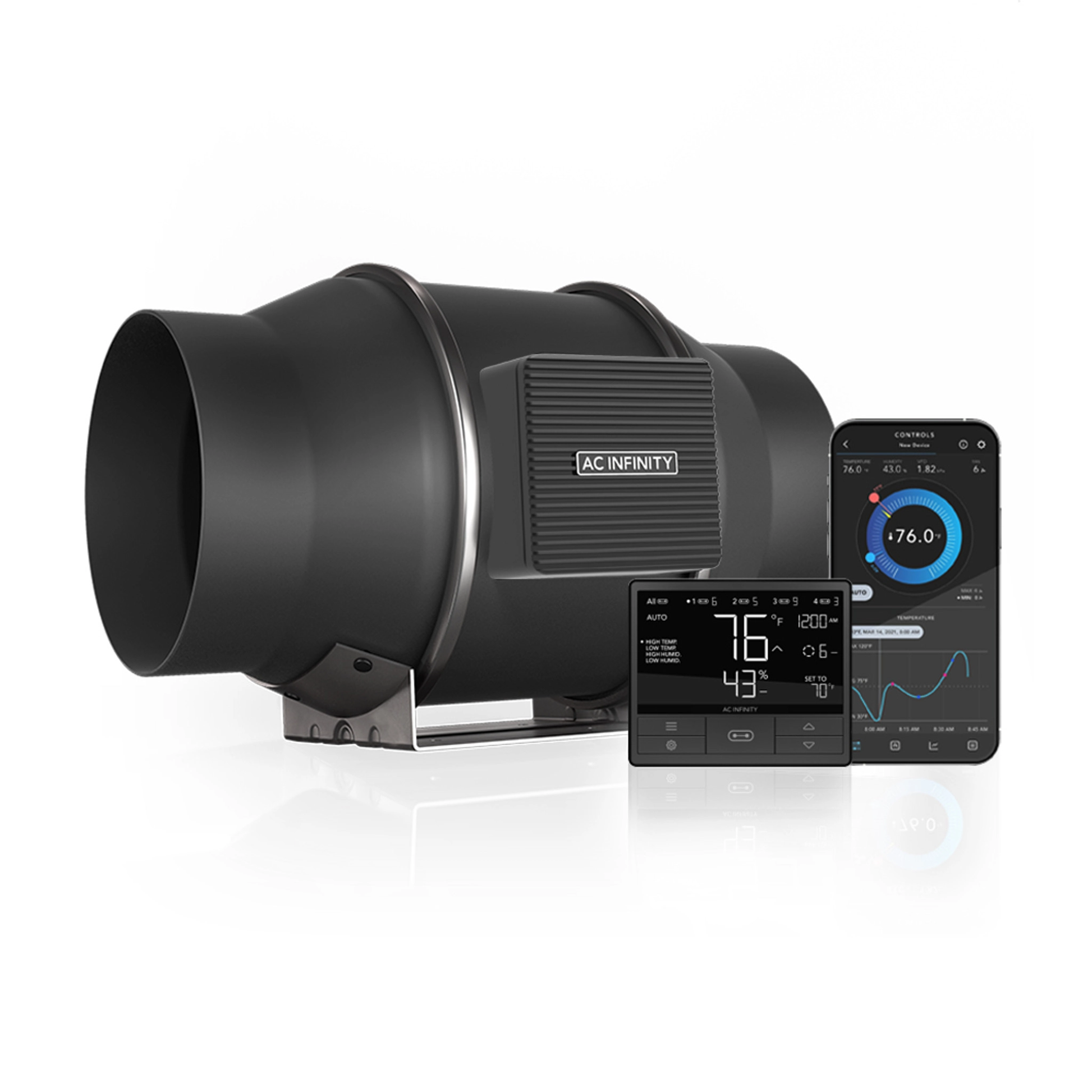 AC Infinity Cloudline T6 Inline Fan with Controller 69 Pro