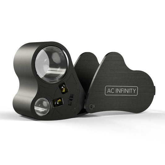 AC Infinity Jewelers Loupe - Pocket Magnifying Glass with LED Light and Dual Lenses