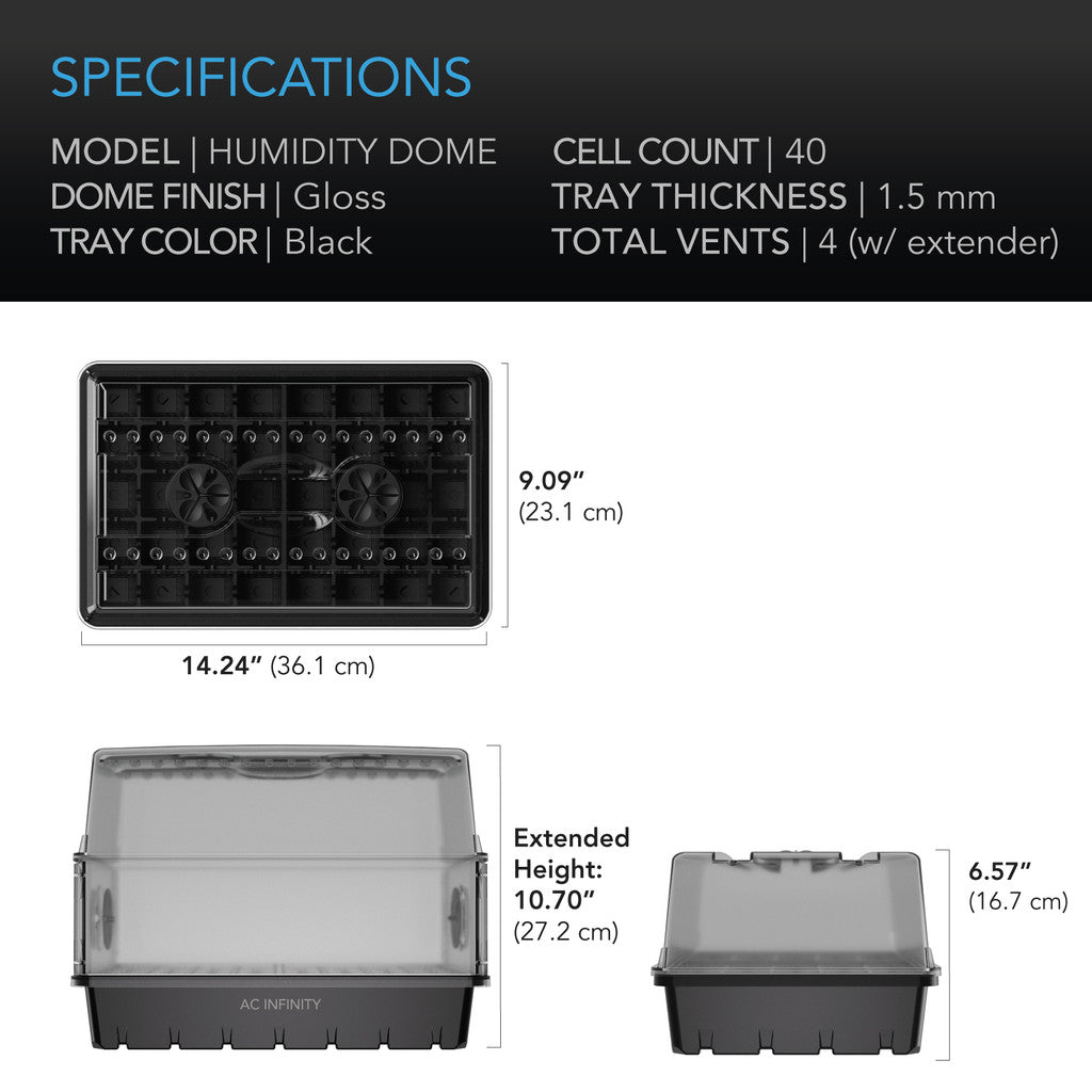 AC Infinity Propagation Kit With Height Extension - 5x8 Tray
