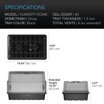 AC Infinity Propagation Kit With Height Extension - 5x8 Tray