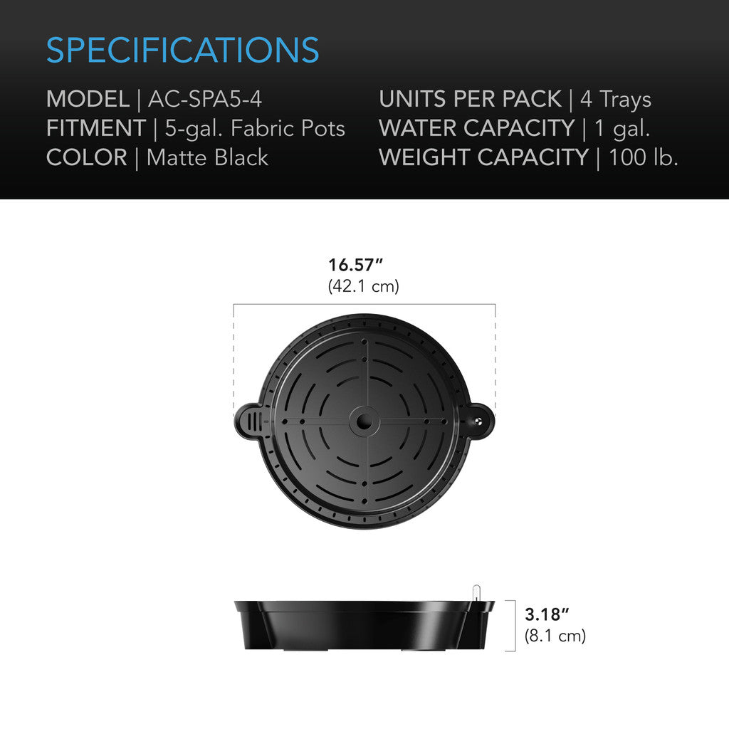 AC Infinity Self-Watering Fabric Pot Base