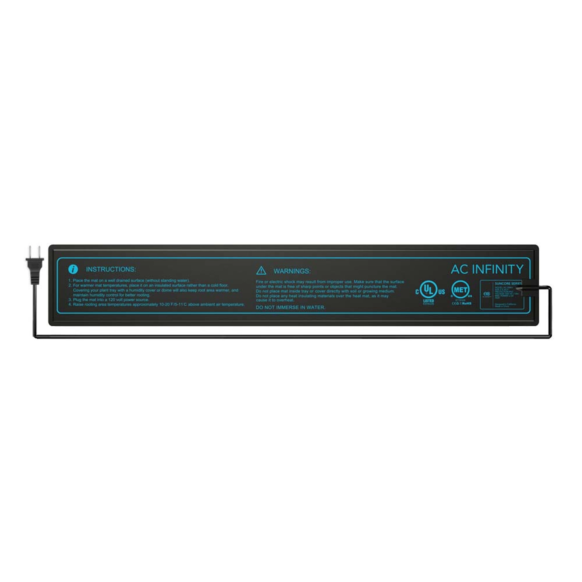 AC Infinity Suncore A1 Seedling Heat Mat with Controller (3" x 20")