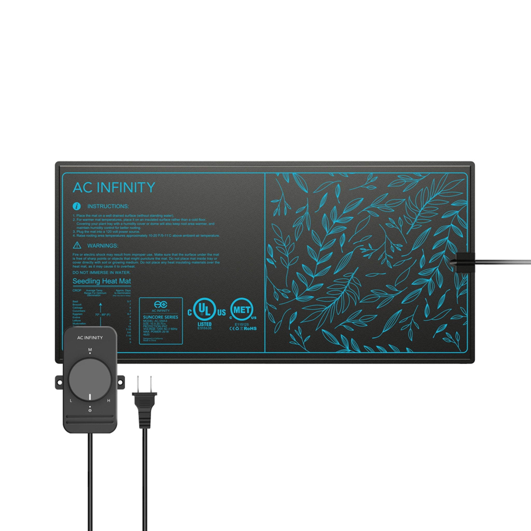AC Infinity Suncore S3 Seedling Heat Mat with Controller (10