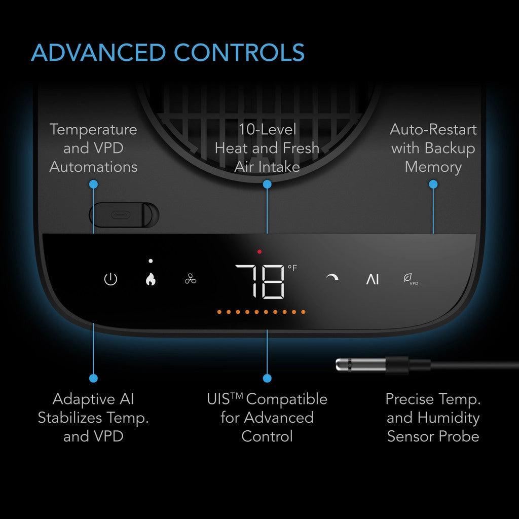 AC Infinity Thermoforge T7 Plant Heater with AI-Powered VPD Controller