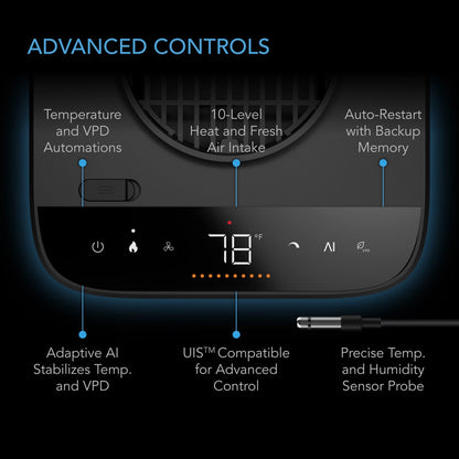 AC Infinity Thermoforge T7 Plant Heater with AI-Powered VPD Controller