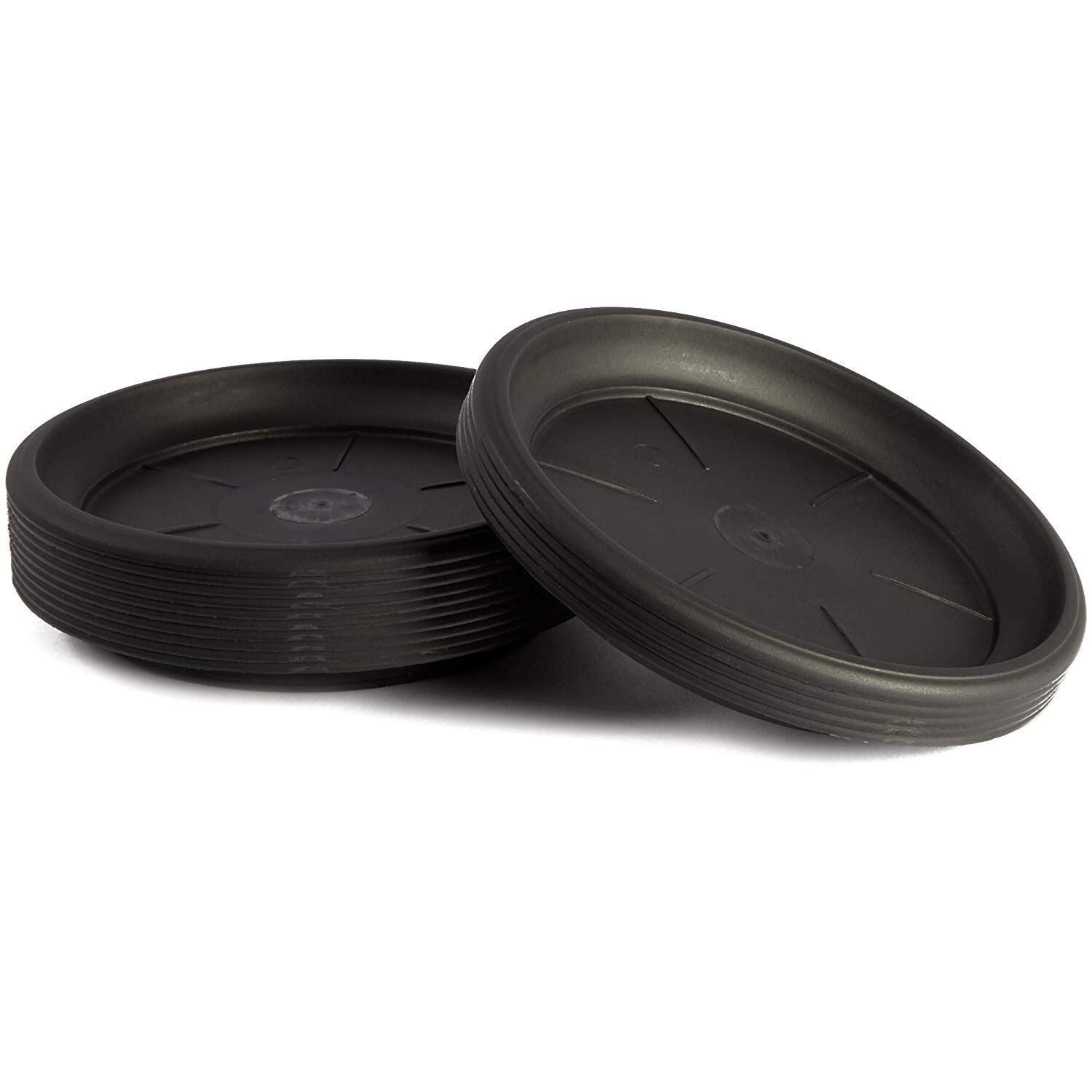 Black Plant Saucers with Lip - 14 Inch