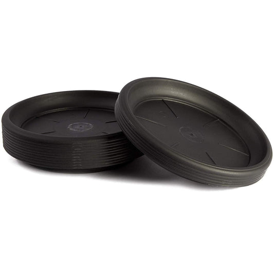 Black Plant Saucers with Lip - 6 Inch