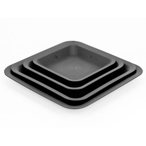 Black Square Saucer - 10 Inch