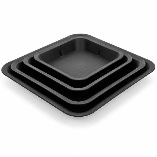 Black Square Saucer - 10 Inch