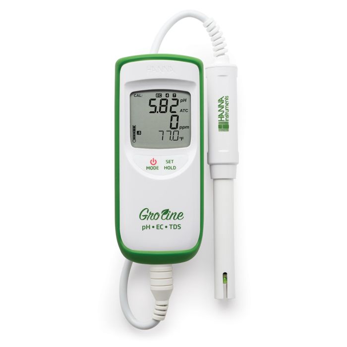 Hanna GroLine Waterproof Portable pH/EC/TDS Meter - HI9814