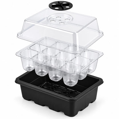 Provision Gardens Seed Starter Tray Kit - 12 Cell (Black)